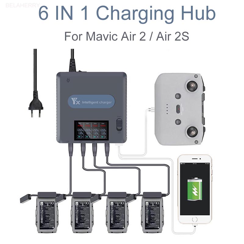 6 in 1 Digital display Battery - Drone Charging Hub review and price