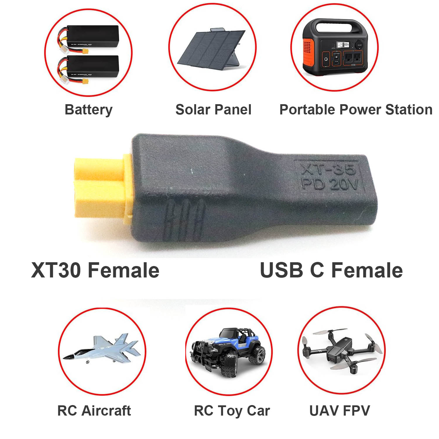 1pc USB Type C Female Input to - Drone Battery Adapter review and price